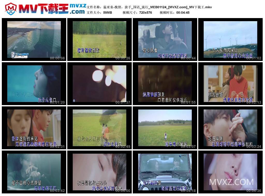 温亚童-挽留，放手_国语_流行_MEB01124